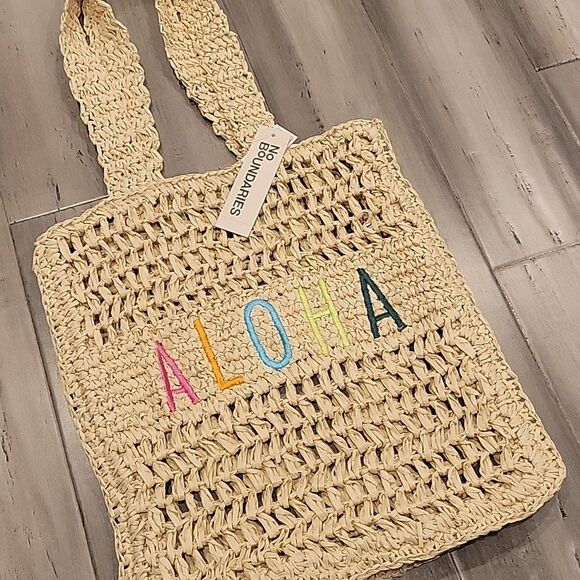 Women's Festival Straw Tote Bag, Natural Aloha - Picture 1 of 6